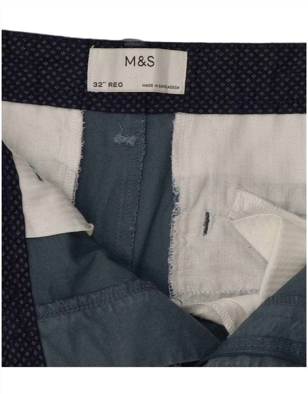 Marks & Spencer Mens Chino Shorts W32 Medium  Blue Cotton