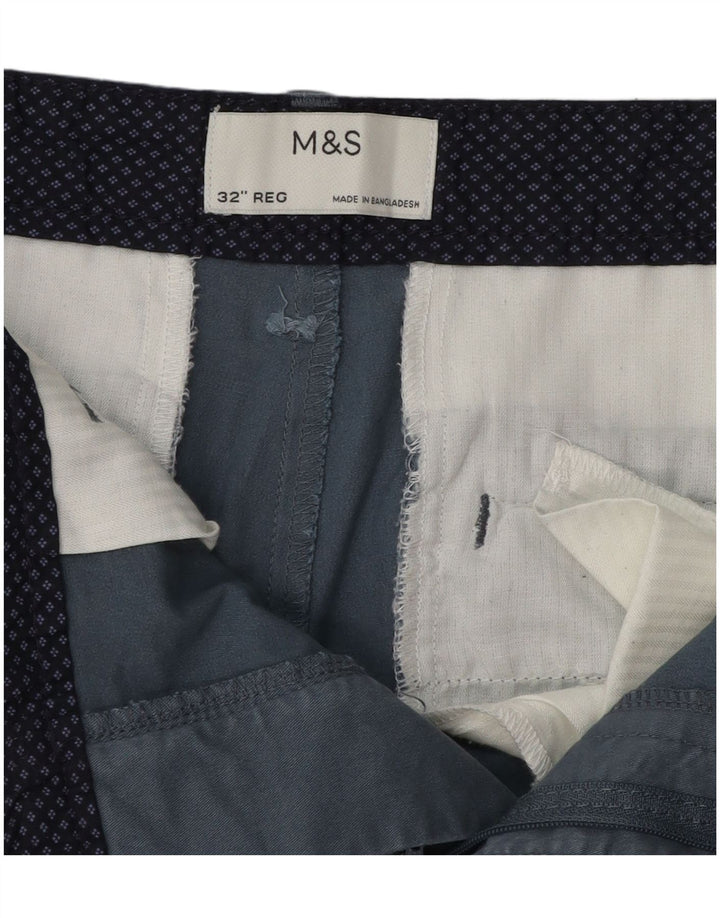 Marks & Spencer Mens Chino Shorts W32 Medium  Blue Cotton