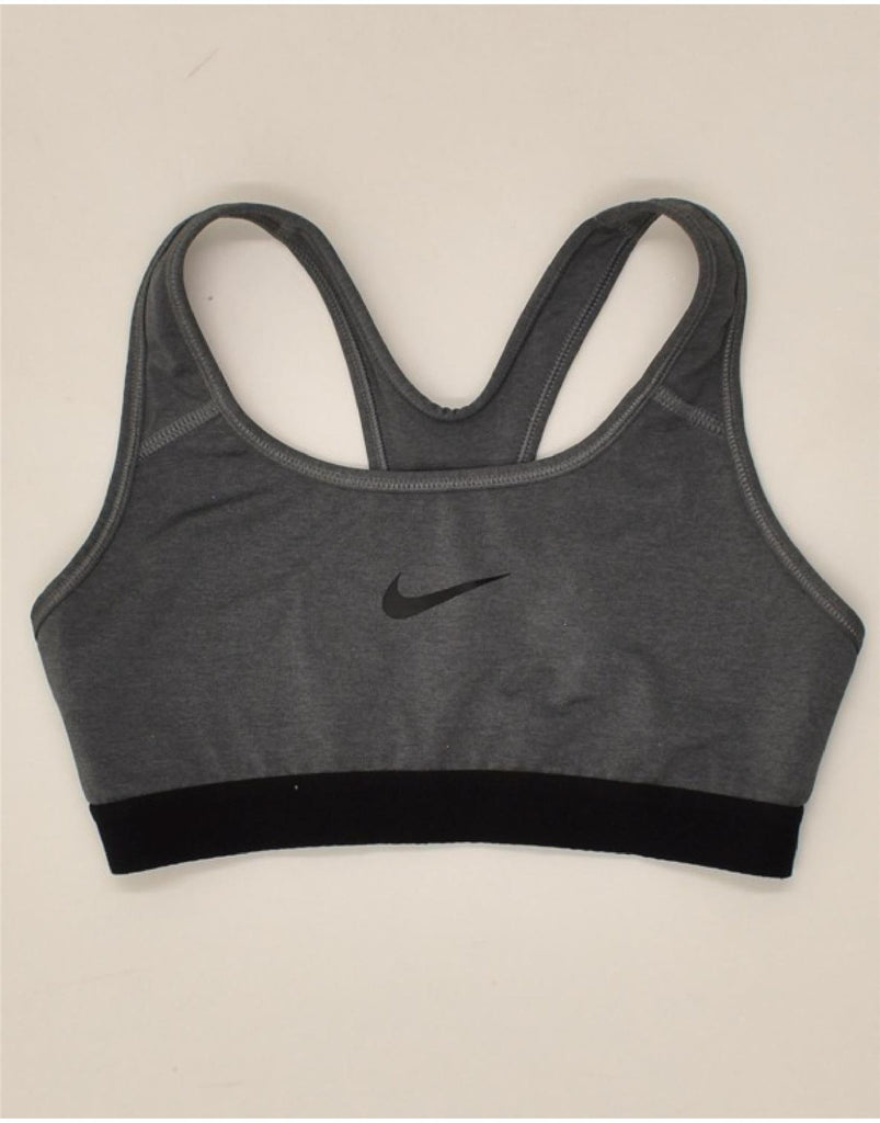 NIKE Womens Dri Fit Sport Bra Top UK 8 Small Grey | Vintage Nike | Thrift | Second-Hand Nike | Used Clothing | Messina Hembry 
