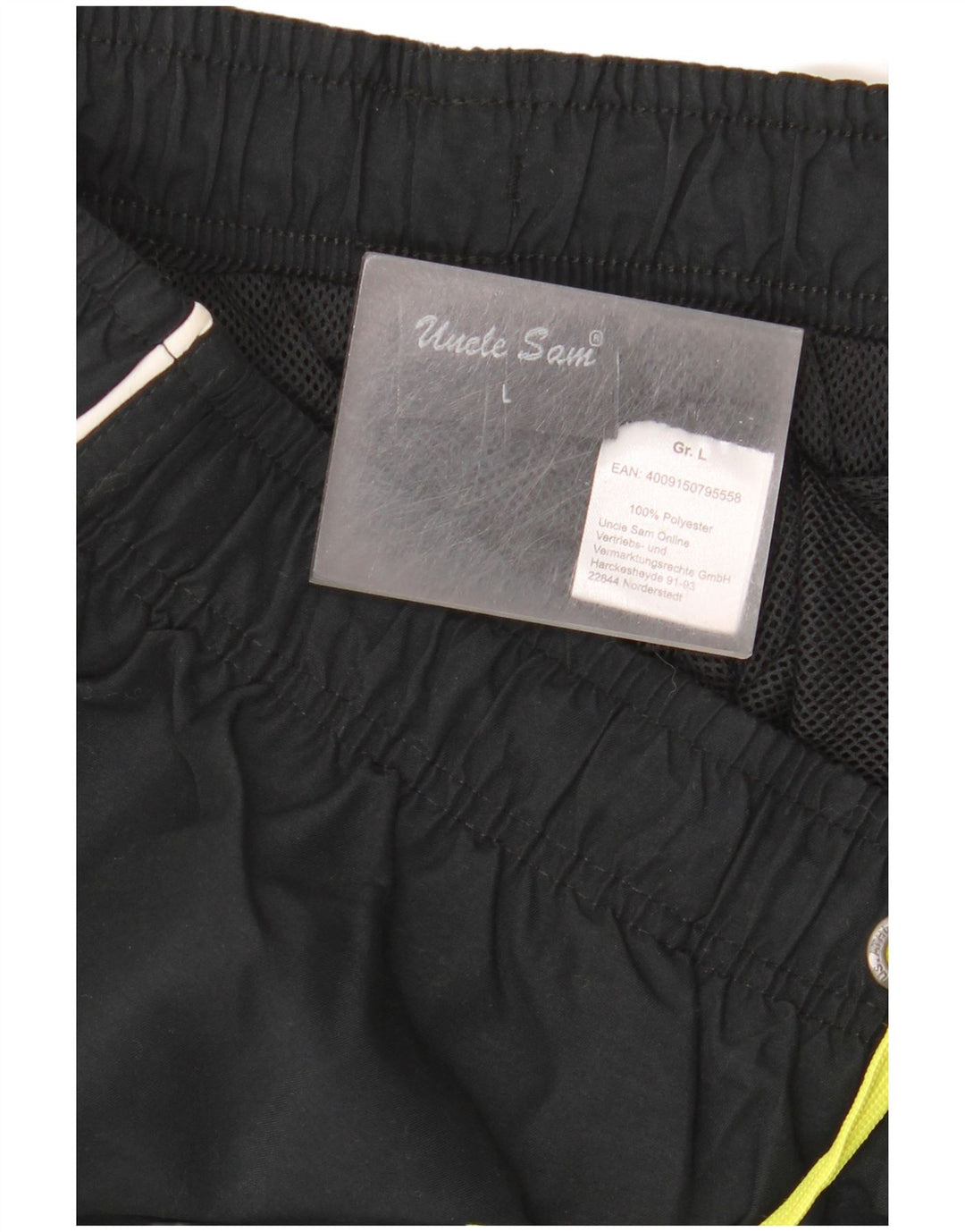 Uncle Sam Mens Graphic Tracksuit Trousers Large  Black Polyester