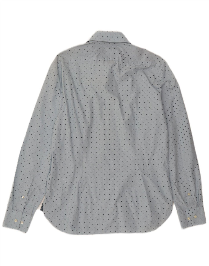 TED BAKER Mens Slim Fit Shirt Size 16 Large Blue Polka Dot Cotton