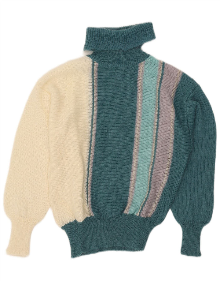 Cagi Womens Roll Neck Jumper Sweater IT 44 Medium Multicoloured Colourblock