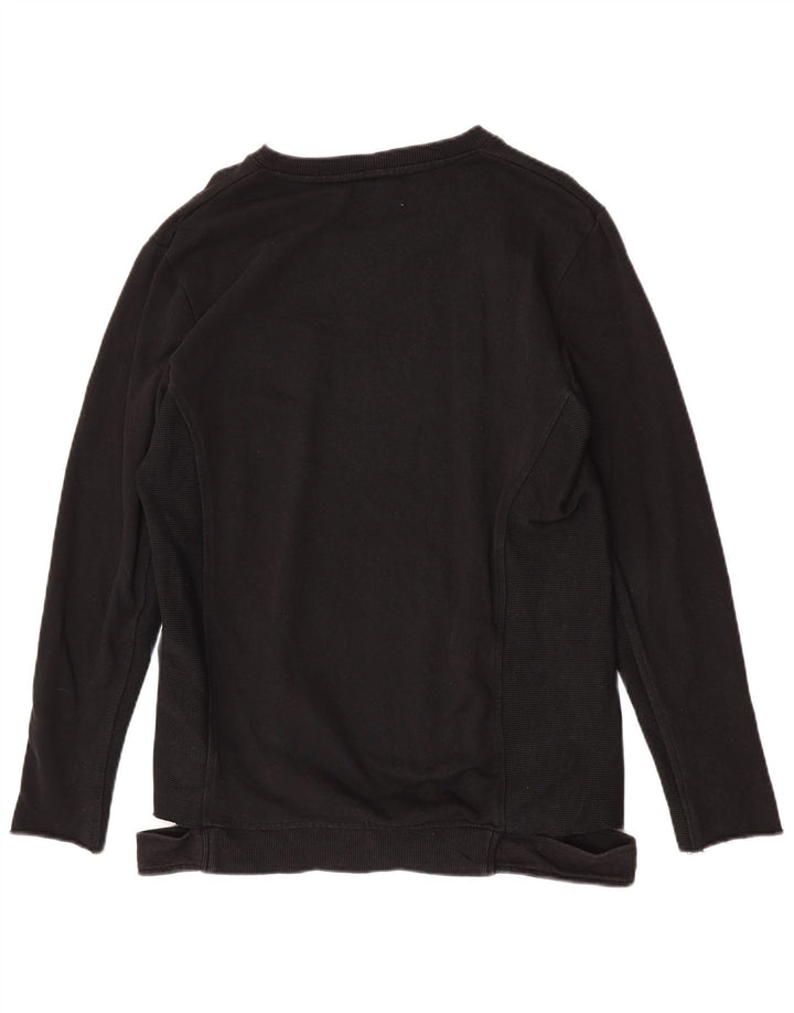 Zara Mens Sweatshirt Jumper Large Black Cotton