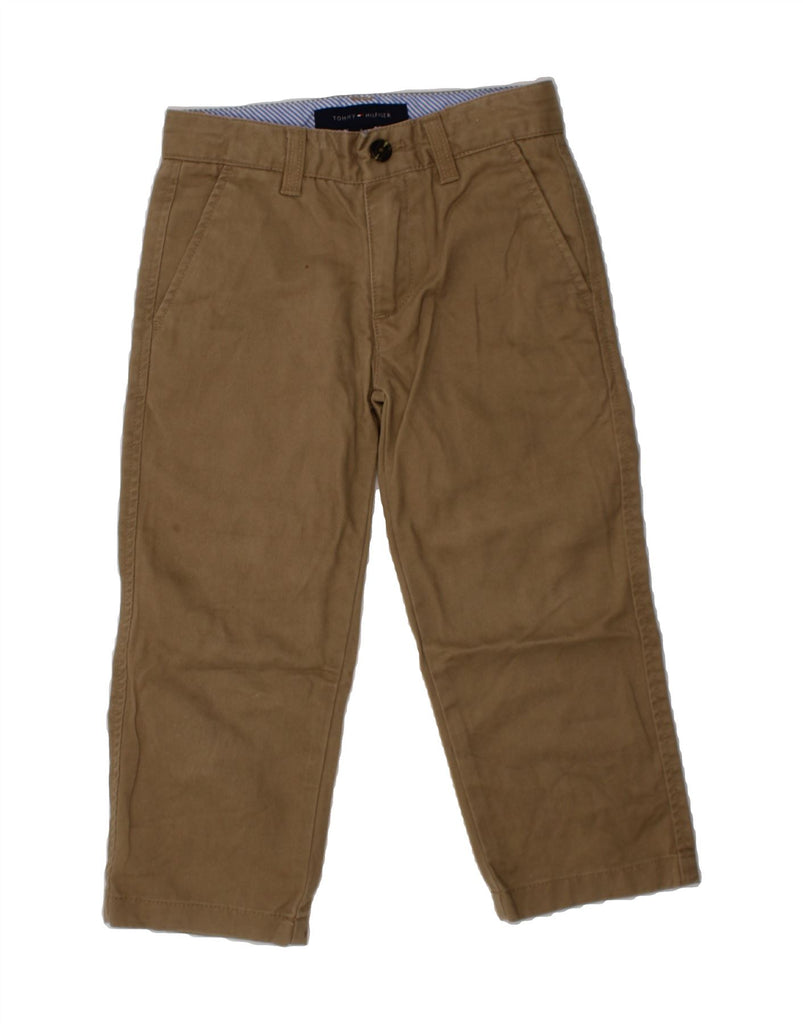TOMMY HILFIGER Boys Straight Chino Trousers 3-4 Years W22 L15 Beige Cotton Vintage Tommy Hilfiger and Second-Hand Tommy Hilfiger from Messina Hembry 