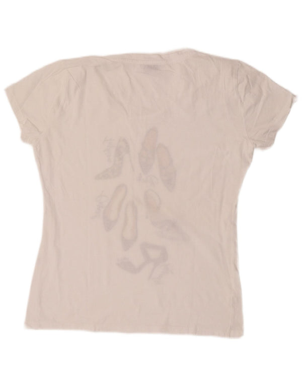 Liu Jo Womens Graphic T-Shirt Top UK 14 Medium White