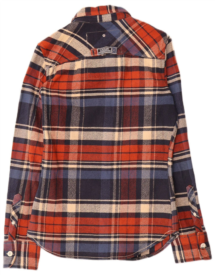 Superdry Mens Flannel Shirt Small Multicoloured Check Cotton