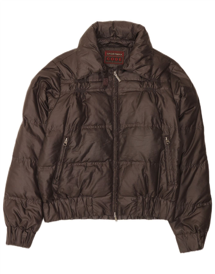 Sportmax Womens Oversized Padded Jacket UK 10 Small Brown Polyester