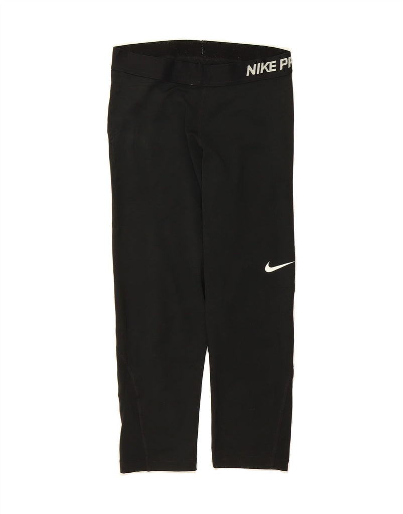 NIKE Womens Dri Fit Capri Leggings UK 12 Medium  Black Polyester Vintage Nike and Second-Hand Nike from Messina Hembry 