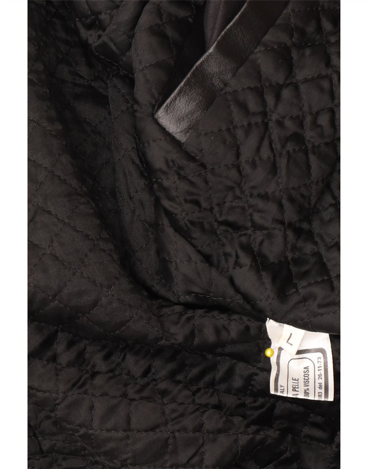 Vintage Mens Leather Jacket UK 40 Large Black Leather