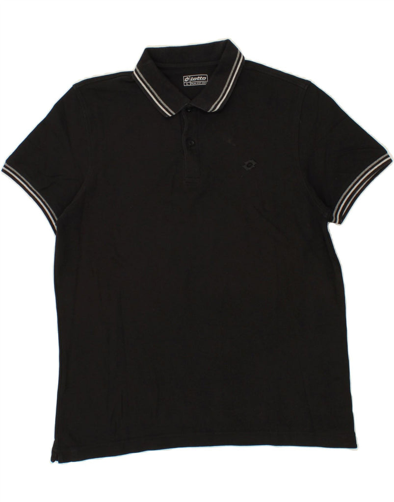 LOTTO Mens Polo Shirt XL Black Cotton | Vintage Lotto | Thrift | Second-Hand Lotto | Used Clothing | Messina Hembry 