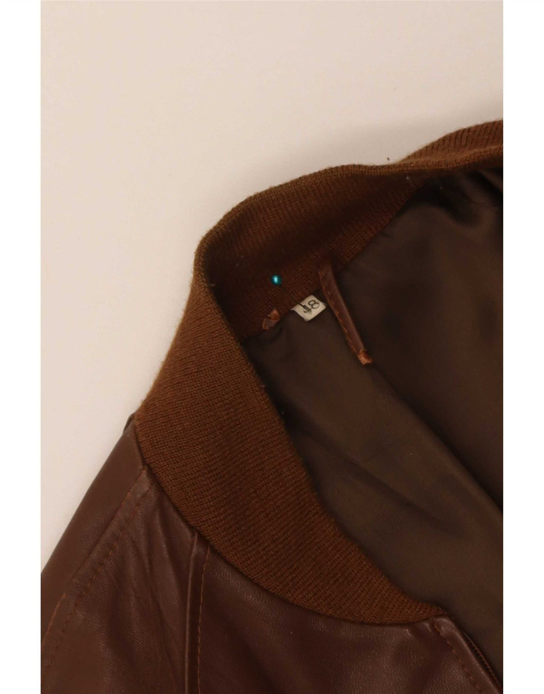 Vintage Mens Leather Jacket IT 48 Medium Brown