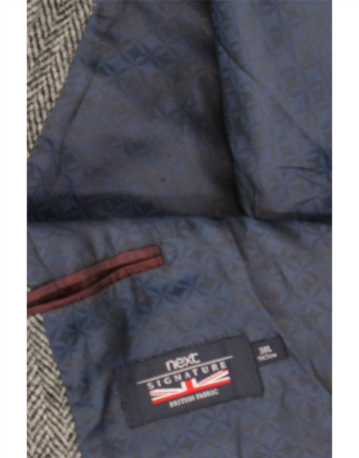 Next Mens 2 Button Blazer Jacket UK 38 Medium Grey Chevron