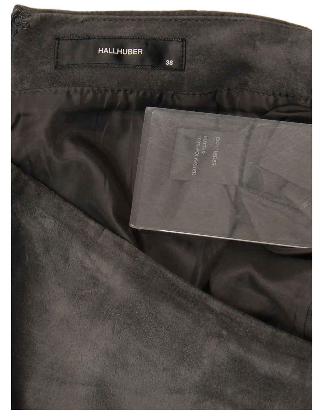 HALLHUBER Womens Suede Skirt EU 38 Medium W32  Grey Leather