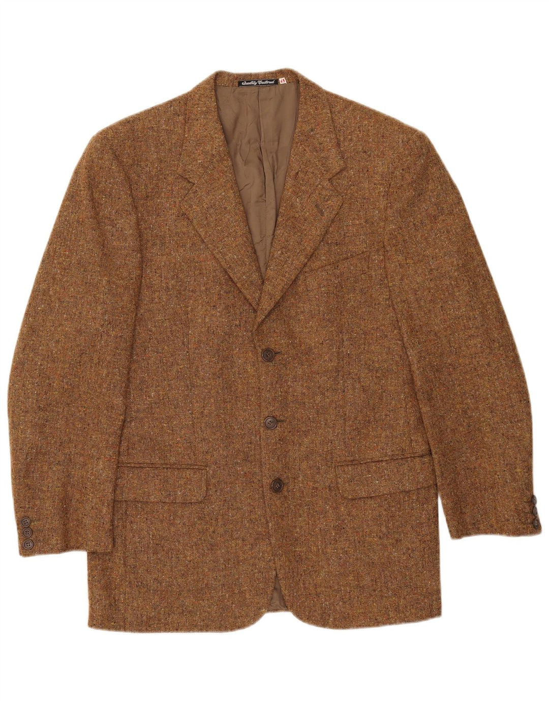 Vintage Mens 3 Button Blazer Jacket IT 49 Medium Brown Flecked