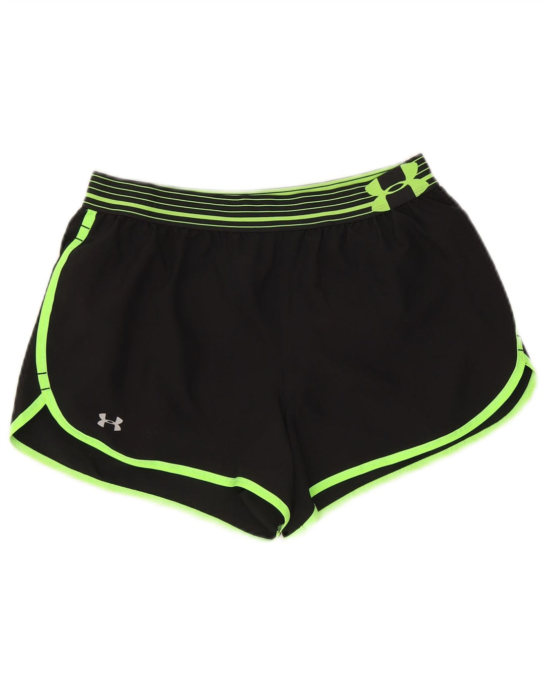 Under Armour Womens Sport Shorts UK 12 Medium Black Pinstripe