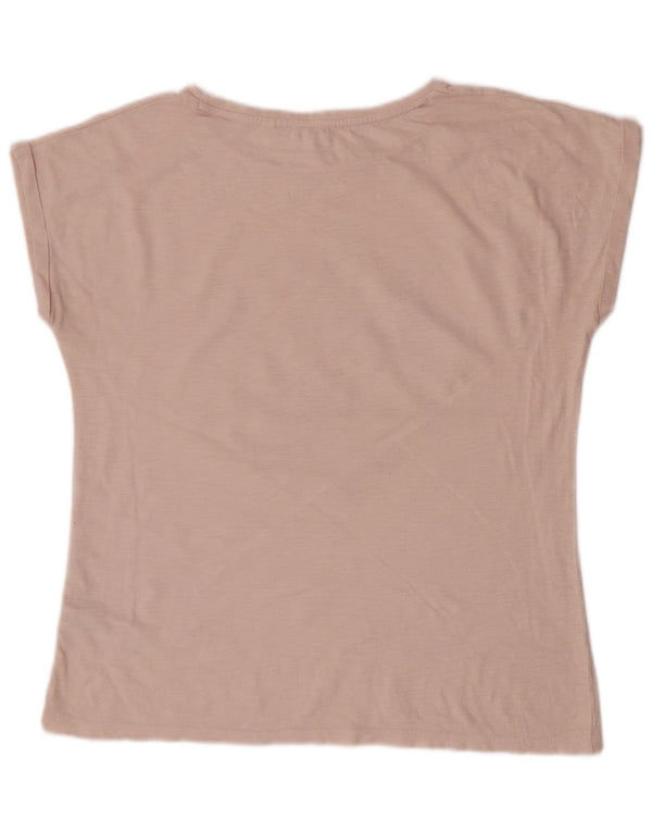 Fat Face Womens Graphic T-Shirt Top UK 14 Large Pink Cotton