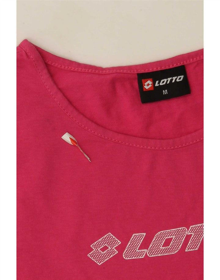 Lotto Womens Graphic Vest Top UK 12 Medium Pink Cotton