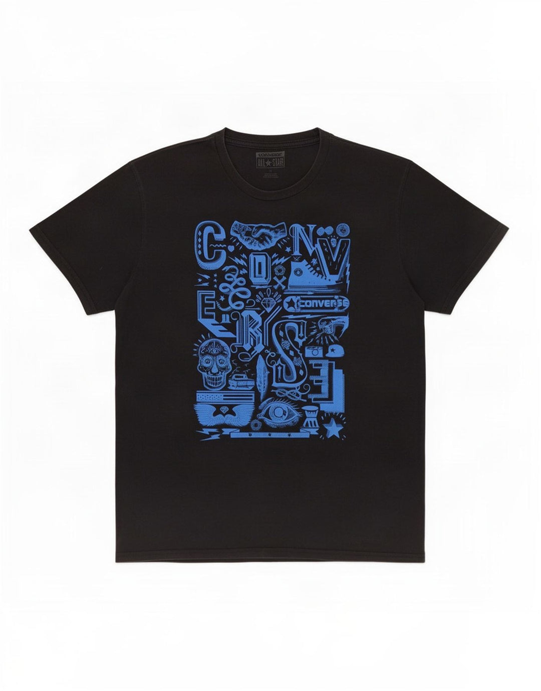 Converse Mens Graphic T-Shirt Top Medium Black