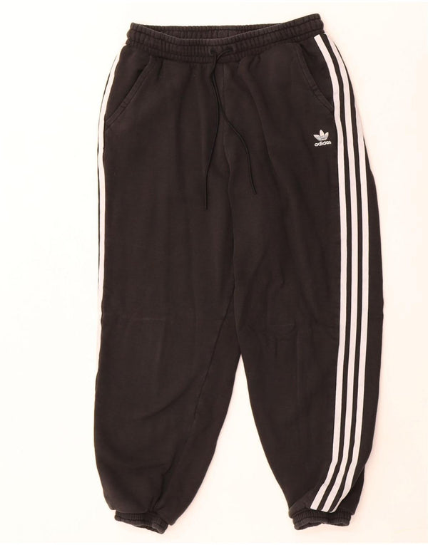 Adidas Womens Tracksuit Trousers Joggers UK 14 Medium Black Cotton