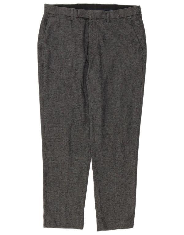 Marks & Spencer Mens Tailored Fit Suit Trousers W34 L28 Grey Polyester