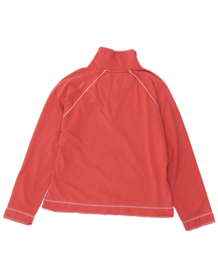 FAT FACE Womens Graphic Zip Neck Sweatshirt Jumper UK 12 Medium  Pink