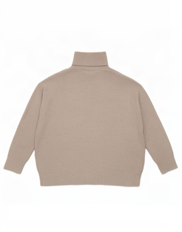 Zara Womens Oversized Roll Neck Jumper Sweater UK 14 Large Grey Polyester