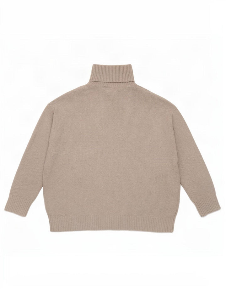 Zara Womens Oversized Roll Neck Jumper Sweater UK 14 Large Grey Polyester