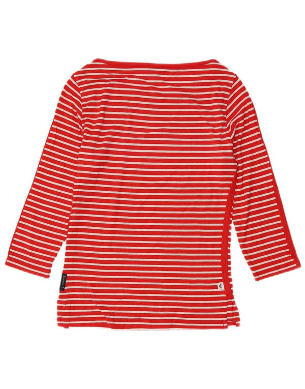 Armani Jeans Womens Top 3/4 Sleeve UK 10 Small Red Striped