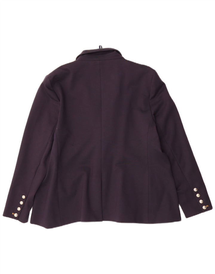 Marks & Spencer Womens 2 Button Blazer Jacket UK 22 3XL Navy Blue Viscose