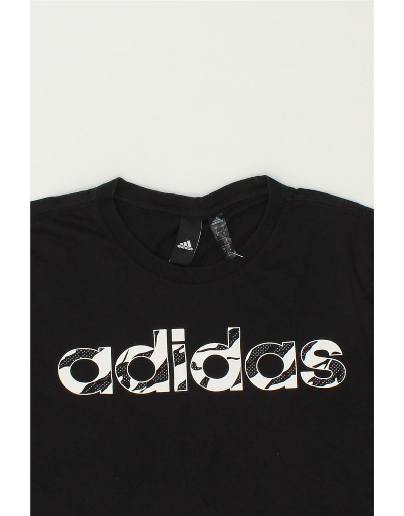 ADIDAS Mens Graphic T-Shirt Top Small Black Vintage Adidas and Second-Hand Adidas from Messina Hembry 
