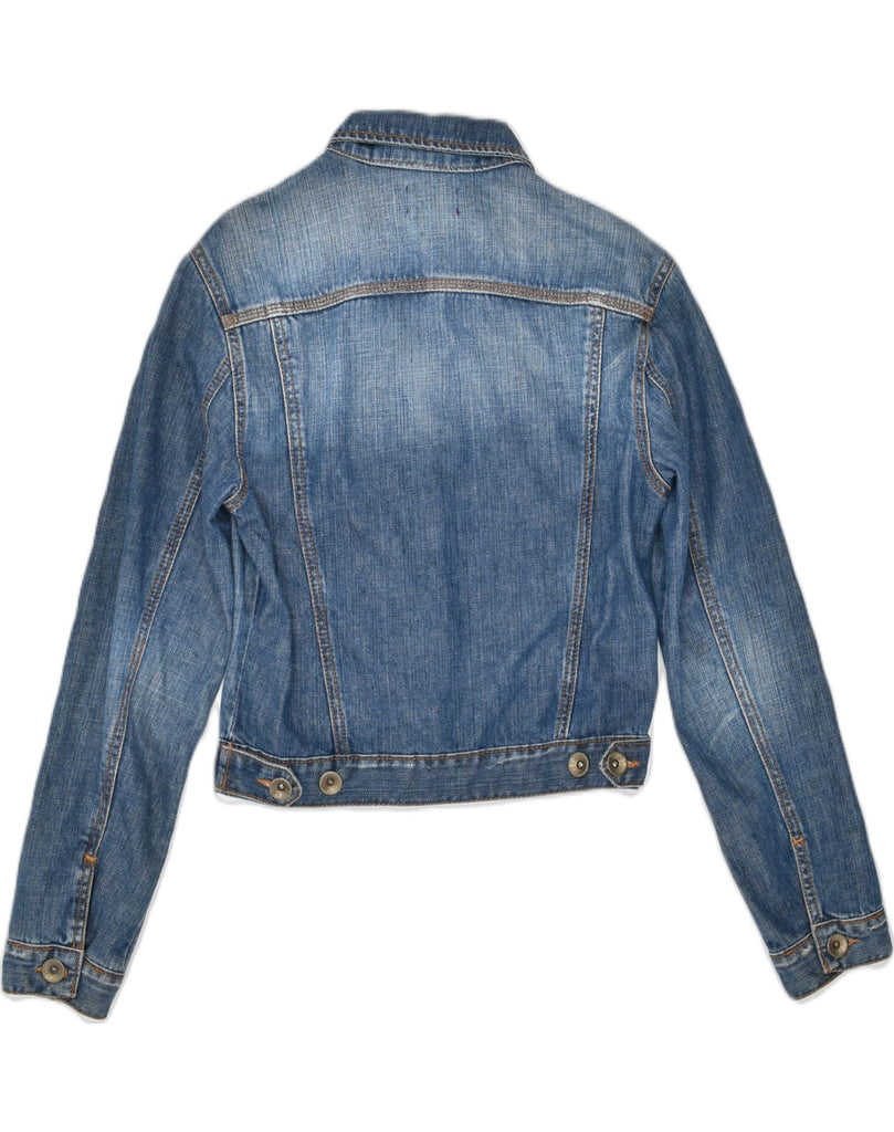 RIFLE Womens Denim Jacket UK 12 Medium Blue Cotton | Vintage | Thrift | Second-Hand | Used Clothing | Messina Hembry 