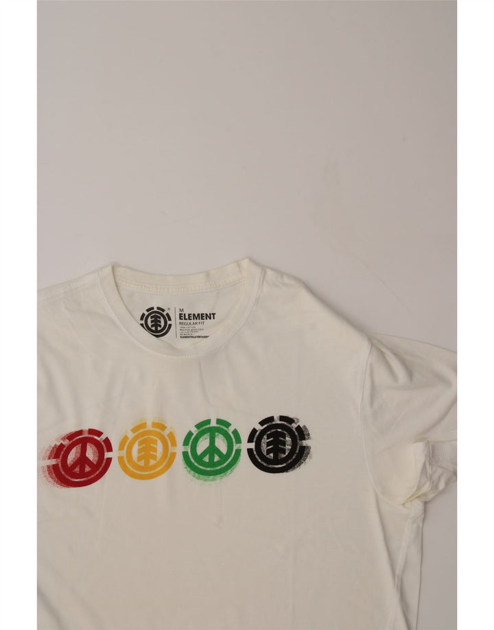 ELEMENT Womens Regular Fit Graphic T-Shirt Top UK 14 Medium White Cotton Vintage Element and Second-Hand Element from Messina Hembry 