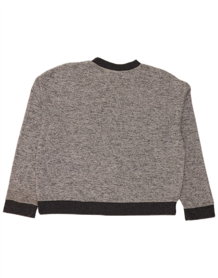 Topshop Womens Crew Neck Jumper Sweater UK 12 Medium Grey Flecked