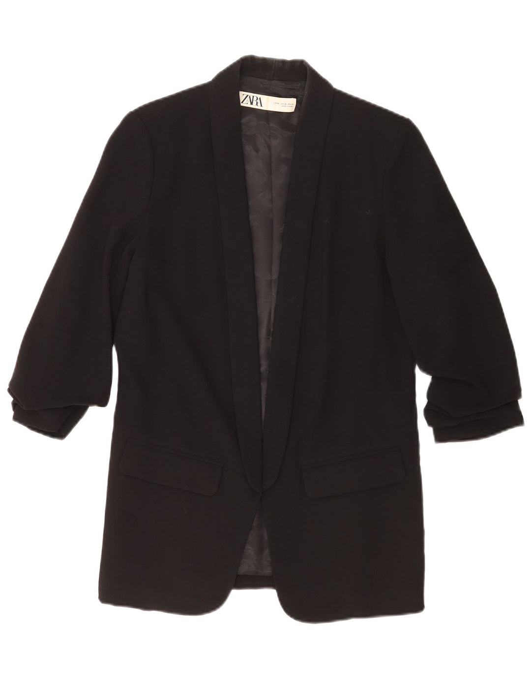 Zara Womens Oversized Blazer Jacket UK 6 XS Black Polyester