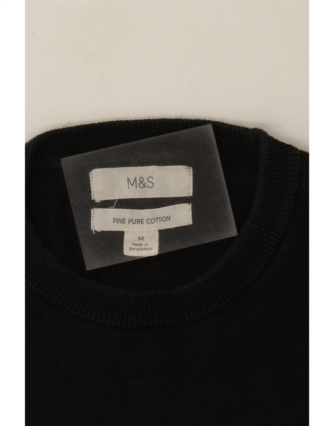 Marks & Spencer Womens Crew Neck Jumper Sweater Medium Black Cotton