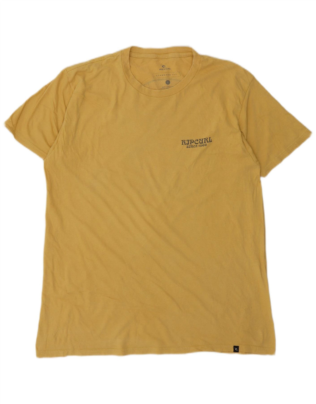 Rip Curl Mens Standard Fit Graphic T-Shirt Top Large Yellow Cotton