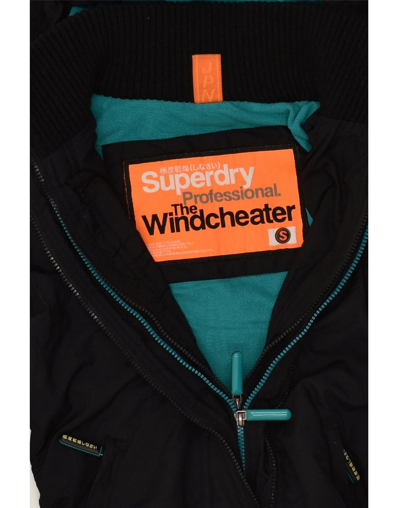 SUPERDRY Womens Hooded Windbreaker Jacket UK 10 Small Black Nylon | Vintage Superdry | Thrift | Second-Hand Superdry | Used Clothing | Messina Hembry 