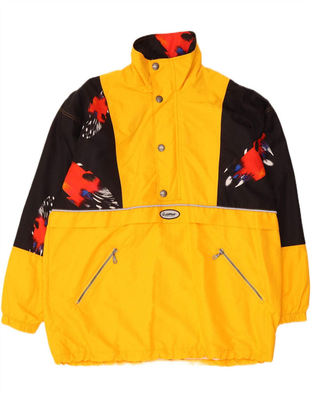 Loffler Mens Anorak Jacket UK 42 XL Yellow Colourblock Polyamide