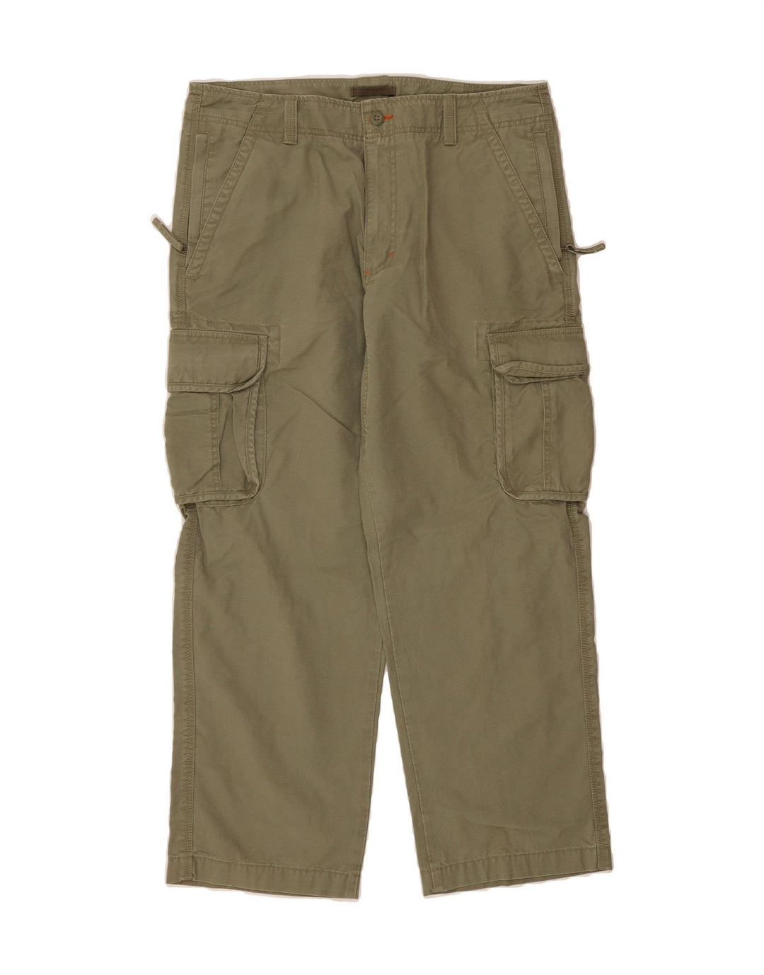 L.L.BEAN Mens Straight Cargo Trousers W35 L29 Khaki Cotton Vintage L.L.Bean and Second-Hand L.L.Bean from Messina Hembry 