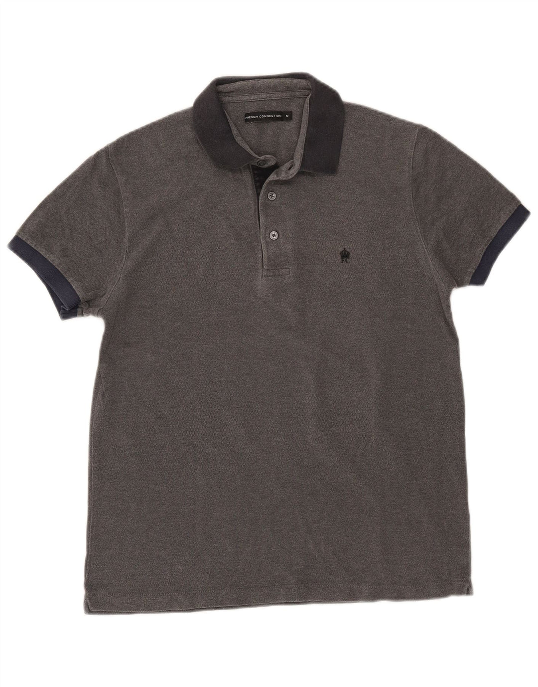 French Connection Mens Polo Shirt Medium Grey Cotton