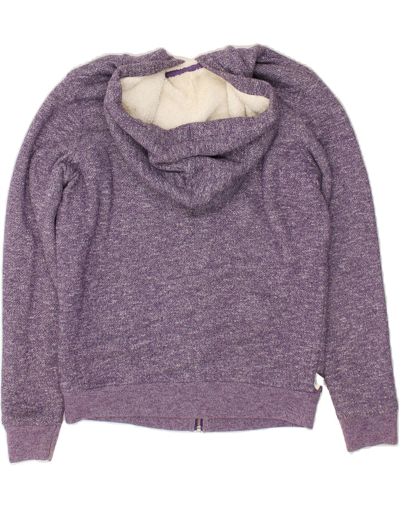 CREW CLOTHING Womens Zip Hoodie Sweater US 8 Medium Purple Cotton | Vintage Crew Clothing | Thrift | Second-Hand Crew Clothing | Used Clothing | Messina Hembry 