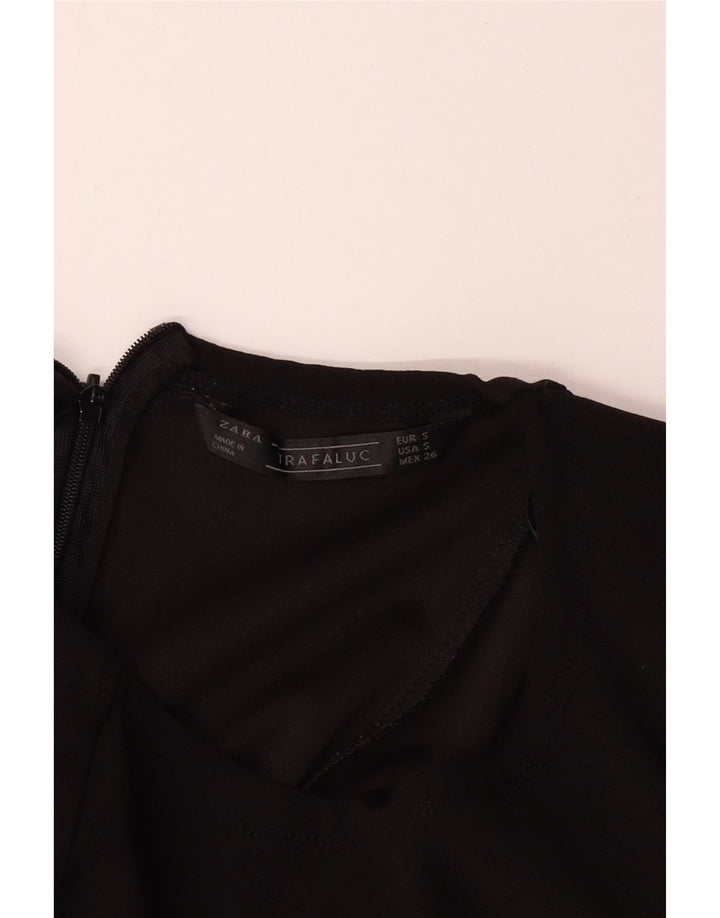 ZARA Womens Long Sleeve A-Line Dress UK 8 Small Black