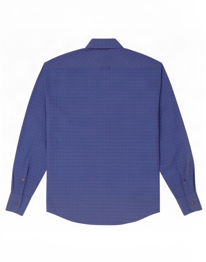 Ben Sherman Mens Shirt Medium Blue Check Cotton