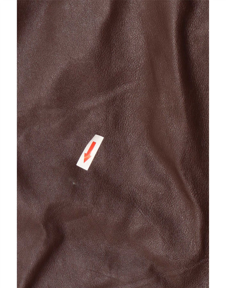 Vintage Womens Leather Coat IT 48 XL Burgundy