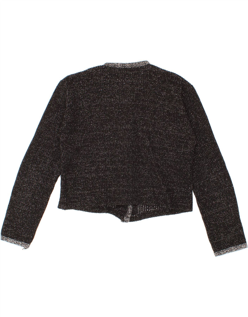 VINTAGE Womens Crop Cardigan Sweater UK 12 Medium Black Flecked Vintage Vintage and Second-Hand Vintage from Messina Hembry 