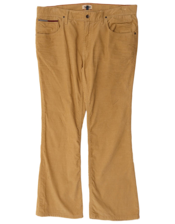 Tommy Hilfiger Mens Bootcut Corduroy Trousers W38 L30 Beige Cotton