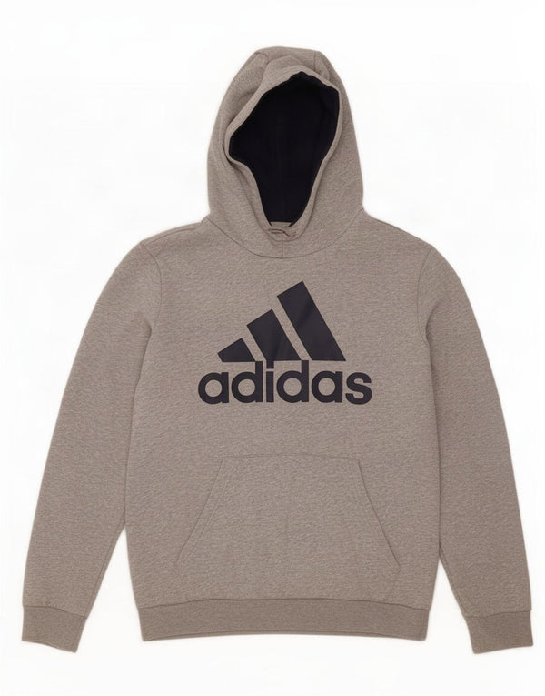 Adidas Mens Graphic Hoodie Jumper UK 44/46 Large Grey Cotton