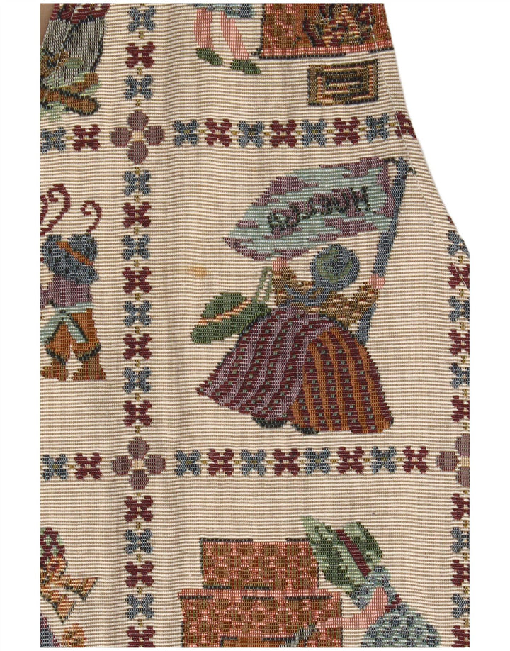 Vintage Womens Graphic Waistcoat EU 40 Medium Beige