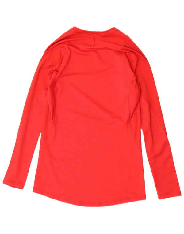 ADIDAS Womens Climacool Top Long Sleeve UK 12 Medium Red Polyester
