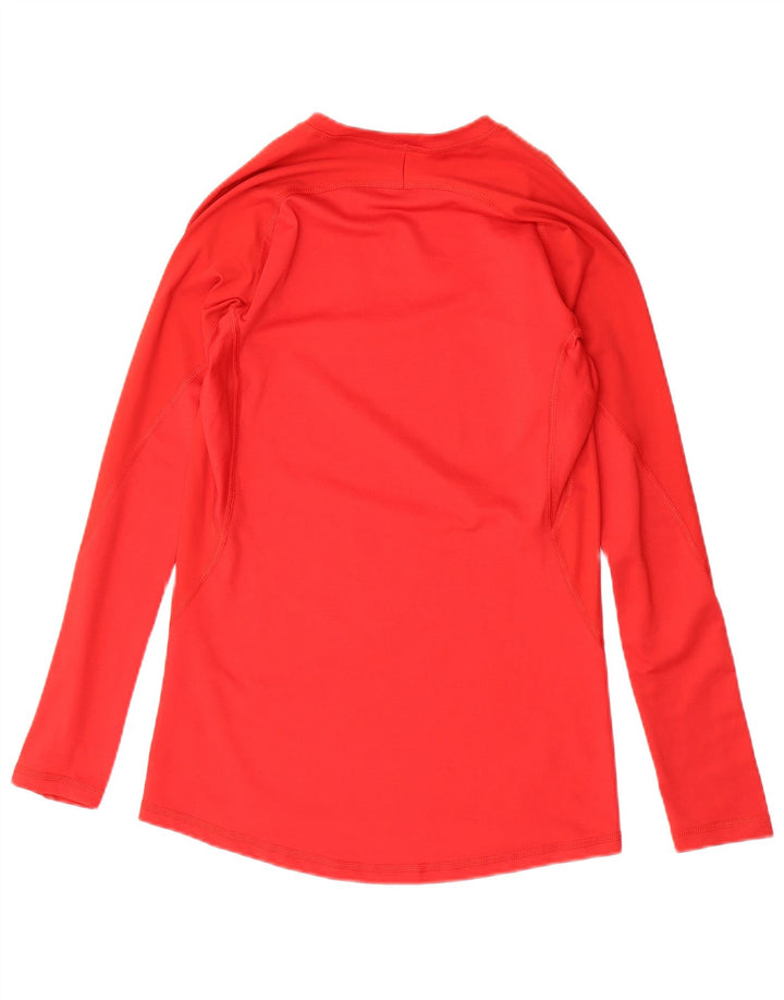 ADIDAS Womens Climacool Top Long Sleeve UK 12 Medium Red Polyester